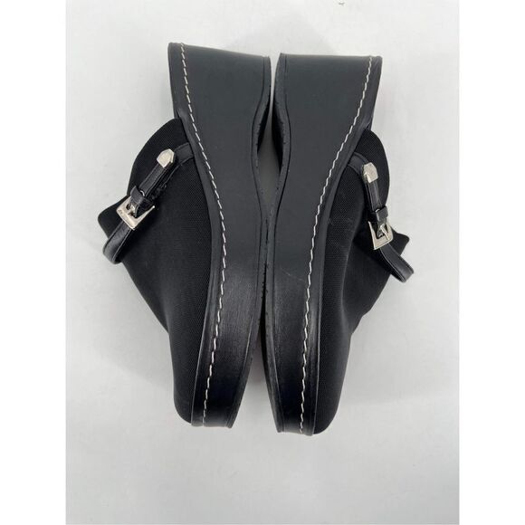 DONALD J PLINER RANAS 4 Black Textile Platform Wedge Mules Slides size 7.5 - Picture 5 of 10